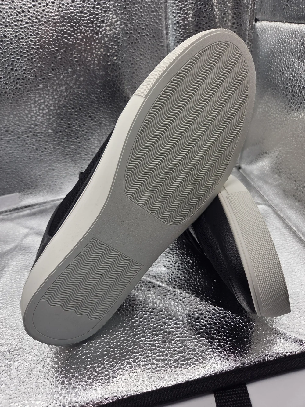 Marc Joseph Black Mesh & Leather Low-Top Sneakers with White Sole